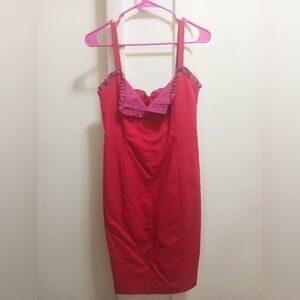 Vintage Helen Wang New York  Red Pin Up Style Dress